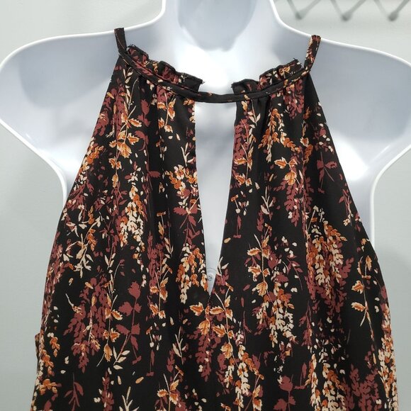 Drew Anthropologie Tiered Halter Dress Fall Floral Boho Size S - Picture 5 of 12